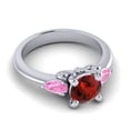 thumbnail image 3 of Diamond-Capitals 2.50 Carat Elegant Round Cut Garnet & Pink Sapphire Gemstone Ring for Birthday Gift 18K White Gold Size 10, 3 of 8
