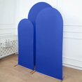 thumbnail image 6 of BalsaCircle 3 Fitted Royal Blue Matte Spandex Round Top Wedding Arch Backdrop Stand Covers Set Party, 6 of 8