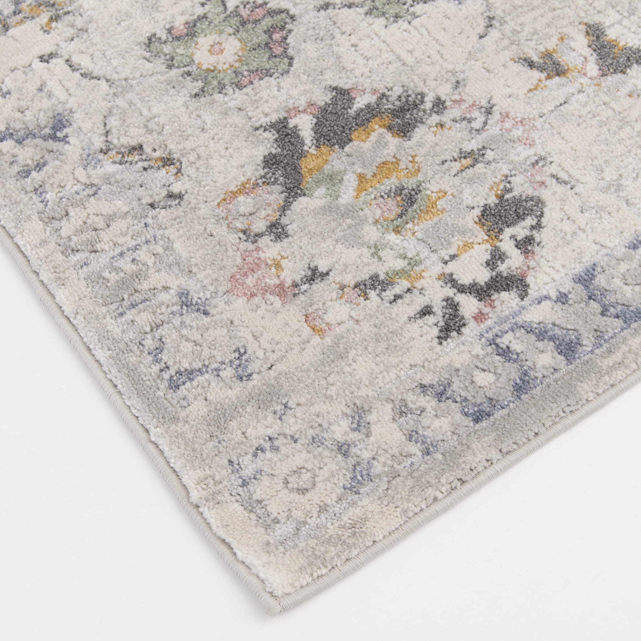 Better Homes & Gardens Persian Blooms Silver Indoor Area Rug, 5' x 7'