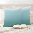 thumbnail image 4 of Pack of 2 Outdoor Pillow Covers 18x18 Inch Waterproof Turquoise Ombre Throw Pillow Covers,Decorative Couch Pillow Case Sham Teal White Gradient Modern Abstract Art Patio Pillowcases Cushion Cover, 4 of 8