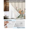 thumbnail image 3 of No Hook Cloth Fabric Shower Curtain with Snap in Liner, Country Flowers Waterproof Shower Curtains Set with See Through Top Window, Farmhouse Watercolor Floral Plants Bath Curtains Shower 72"x96", 3 of 6