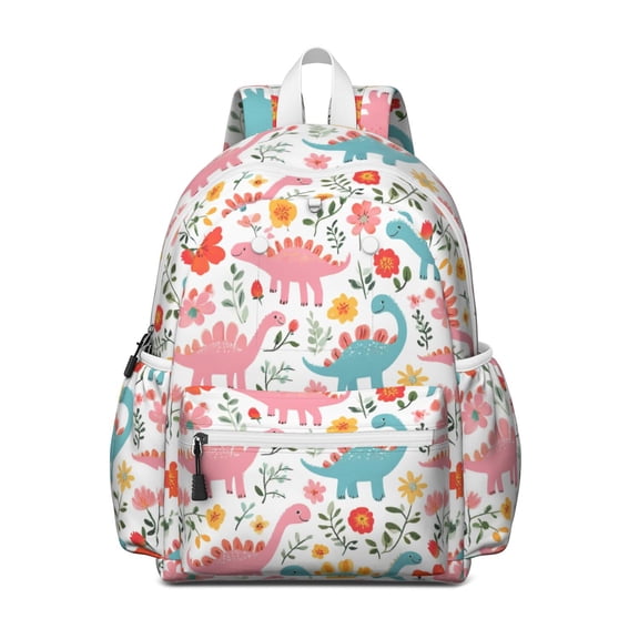 Cute Dinosaur Pattern Backpack for School,Cute School Bag,Schoolbag with Adjustable Shoulder Straps & Padded Back,13.4"x11"x4.7"