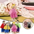 thumbnail image 2 of Kids Girls 6-Piece Wooden Family Dolls Playset With Movable Joints, Educational Toys For Children Dollhouse Pretend Play Gift, Natural Wood Safe Environmental, 2 of 9