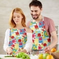 thumbnail image 3 of Pioneer Flower Floral Print Pattern Apron for Women and Men, Cotton Linen Waterproof with Pockets, Adjustable, 33x27 Inch for Kitchen, Gardening, BBQ, Salon, 3 of 6