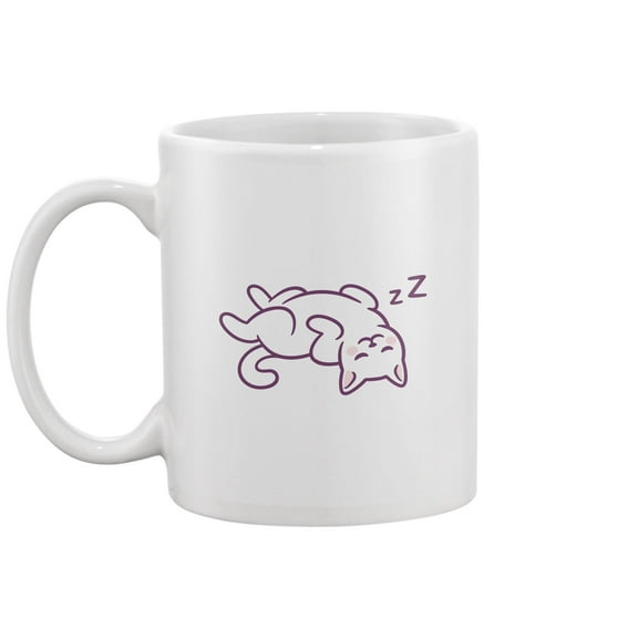 Cute Cat Sleeping With Belly Up Mug -Image by Shutterstock