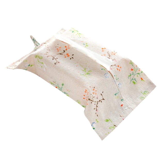 Billuyoard Flores colgantes, caja de pañuelos con estampado de animales y plantas, cubierta de toalla de papel, soporte de almacenamiento de lino y Type4 NO4 Billuyoard JJ18003-05
