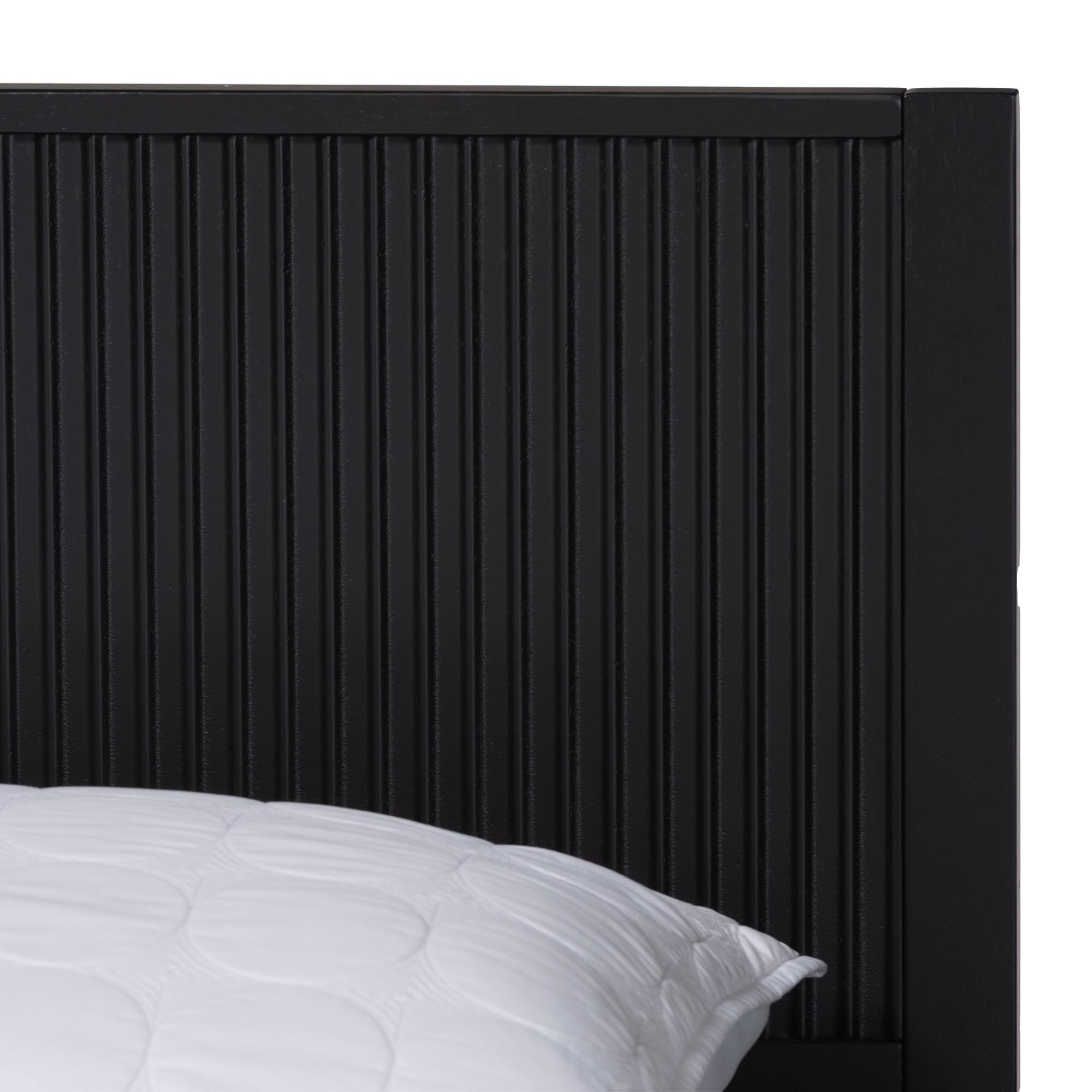 Baxton Studio Primrose Mid-Century Platform Bed, Queen, Black