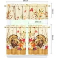 thumbnail image 2 of Thanksgiving Kitchen Curtains and Valance Set of 3, Rustic Turkey Pumpkin Kitchen Window Tier Curtains Farmhouse Window Valances Rod Pocket Panels for Thanksgiving Home Decor, 2 of 6