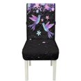 thumbnail image 7 of TSOVTHRID Hummingbird Floral Black Print Quilted Dining Chair Covers Upholstered Adjustable Armless Chair Slipcovers with Elastic Band Universal Fit Seat Cushion Covers, Set of 2, 7 of 7