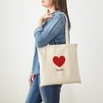 thumbnail image 3 of CafePress - Noelle Big Heart Tote Bag - Unisex Canvas Tote Bag, Beige, 1-Piece, 3 of 6