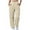 Beige, variant on Women's Fleece Lined Sweatpants Loose Joggers With Pockets Cross Elastic Waist, Beige, L