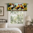 thumbnail image 2 of SPXUBZ Rooster Hen Farmhouse Window Valance Kitchen Curtain Valance Rod Pocket Home Decor, 2 of 5