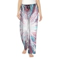 thumbnail image 2 of Picia Blue Swirl Fireworks Womens Soft Woven Cotton Elastic Waistband Sleep Pajama Pant Lounge Sleep Pant With Pockets And Drawstring-Large, 2 of 9