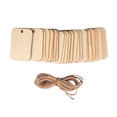 thumbnail image 1 of Rodajas De Madera Natural Con Cuerda De Cáñamo Rectángulo Etiquetas Colgantes De Madera En Blanco Sin Terminar Etiquetas De Regalo Manualidades Diy Tarjetas De Cumpleaños Adornos100 Uds. Speravity HA014006-00, 1 of 6