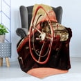 thumbnail image 4 of Cars Soft Flannel Fleece Throw Blanket, Interior of an Antique Classic Aged Car Exquisite Control Board Details Retro Picture, Cozy Plush for Indoor and Outdoor Use, 70" x 90", Red Grey, by Ambesonne, 4 of 5