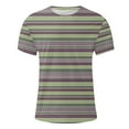 thumbnail image 3 of Lmnyox Men's Short Sleeve T Shirt Casual Striped Print Crew Neck Tee Big and Tall Summer Beach Shirts Tops, 3 of 5