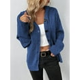 thumbnail image 2 of Women'S Casual Cardigan V Neck Button Down Hooded Sweaters Long Sleeve Hoodies Outfits Royal Blue XL, 2 of 8