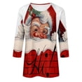 thumbnail image 4 of IROINNID Christmas Shirts for Women Christmas Print 3/4 Sleeve Crewneck Pullover Casual Holiday Blouse Loose Tops,Red, 4 of 4