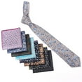 thumbnail image 5 of DONGTIAN Men's Polyester Neck Tie Set Pineapple Dragonfly Jacquard Casual Neckties Cashew Flower Pocket Square Shirt Suit Tuxedo Neckwear, 5 of 6