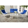 thumbnail image 3 of SAFAVIEH Outdoor Collection Berkane 4-Piece Outdoor Set White/Navy, 3 of 9