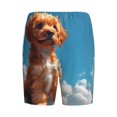 thumbnail image 2 of Lsque Blue Sky Cloud Puppy Mens Sleep Pajama Shorts,Short Pajama Pants, Cotton Ultra-Soft Knit-Medium, 2 of 9