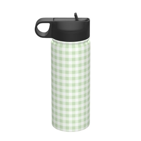 

Matuu Green Checkboard for 18oz Durable Thermal Cups Keep Drinks Cold & Hot Insulated Coffee Mug with Lid (With Straw)