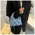 thumbnail image 6 of Crossbody Bags for Women, Tote Bag for Women, Women's Small Quilted Shoulder Bags, Soft Denim Crossbody Purse, Fringe Hobo Satchel Handbags, Black, 6 of 7