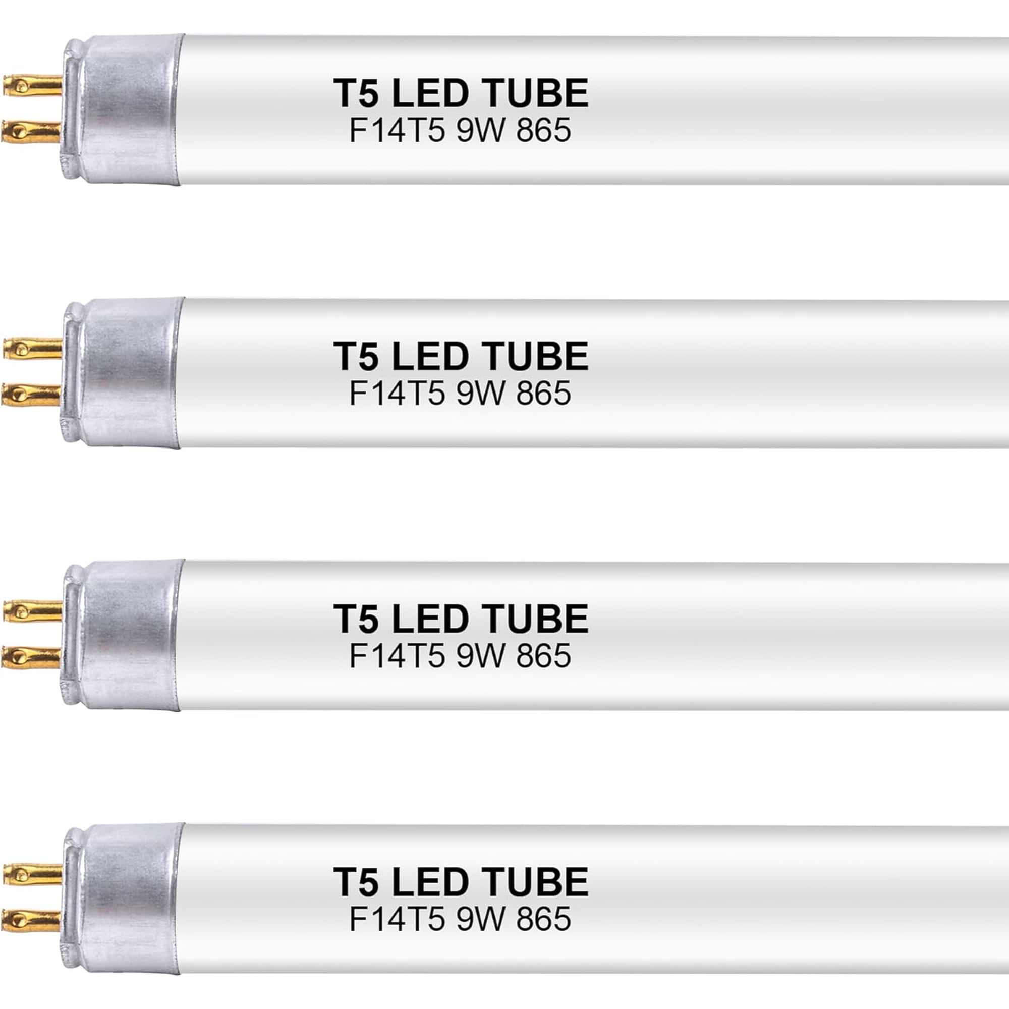 22 Inch F14T5/DL LED Replacement Bulbs, 6500K Daylight, T5 LED 9 Watts Replace Fluorescent Bulb with LED, Replacement Tube for Counter and Cabinet Fixture, 4 Pack