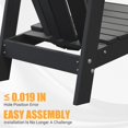 thumbnail image 3 of Tappio HDPE Adirondack Chair Set of 2, Patio Seat All Weather Outdoor Patio Chair with Cup Holder for Lawn Yard Fire Pit, Black, 3 of 8