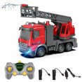 thumbnail image 2 of TFixol 1:14 Scale Remote Control Fire Ladder Truck with Lights, Music, and One-Key Demo, Dual Battery Version, Grey and Red, 2 of 7