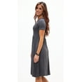 thumbnail image 3 of DEVOPS Women's Casual Short Sleeve Daily T-Shirt Mini Top Dress with Pockets (Medium, Dk.Grey), 3 of 6