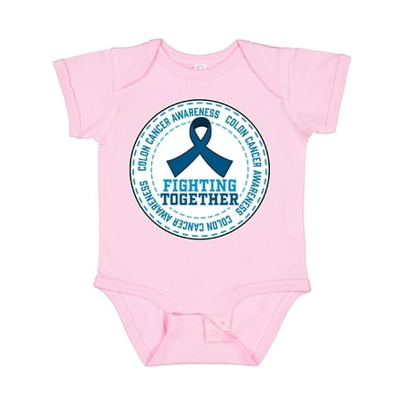 

Inktastic Fighting Together- Colon Cancer Awareness Dark Blue Ribbon Gift Baby Boy or Baby Girl Bodysuit