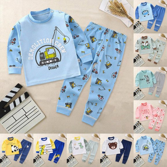 Kids & Toddler Girls Boys Pajamas Pjs Set Cotton Sleepwear,checked 6-12 Months 12-24 Months 2t 3t 4t 5t 6t 7t 8t 9t Children Light Green 5-6 Years