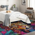 thumbnail image 4 of 3 x 5 Area Rug Leopard Rugs, Colorful Tropical Jungle Carpet for Living Room Bedroom Animal Patterned Indoor Home Decor, Non Slip Soft & Low Pile Small Washable Rug ZH&240, 4 of 7