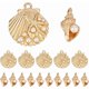 thumbnail image 1 of 1 caja de 40 dijes de concha dorada con perlas, dije de caracola de aleación brillante, conchas marinas de playa, concha de cauri, amuleto de verano marino, 1 of 5