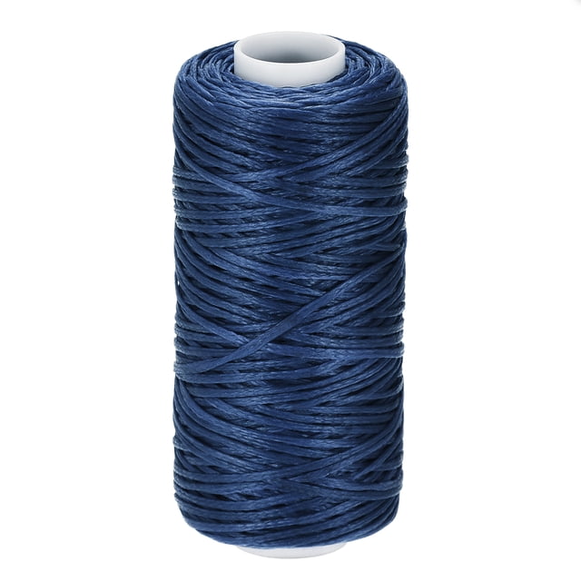 Unique Bargains Fil à Coudre en Cuir Ciré en Polyester Bleu Foncé, 55 Yards