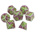 thumbnail image 2 of 7x Dados Poliédricos De Metal D20 D12 D10 D8 D6 D4, Para Regalos De Entretenimiento Verde Claro Púrpura Sunnimix Dados poliédricos huecos, 2 of 8