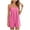 Hot Pink, variant on Women's Pleated Spaghetti Strap Romper Solid Color Loose Short Jumpsuit Pants Summer Beach Wear Red XL