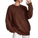 thumbnail image 2 of Suéter PRETTYGARDEN Marrón Oscuro Tejido Grueso Oversized Talla L, 2 of 5