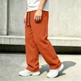 thumbnail image 2 of Xaqiouau Boys Wide Leg Sweatpants Loose Fit Casual Pants with Side Seam Detail Elastic Waist Drawstring Full Length Trousers Kids Everyday Sportswear Orange 10-11Years, 2 of 8