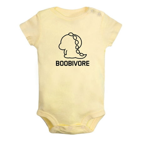 

Boobivore Dinosaur Funny Rompers For Babies Newborn Baby Unisex Bodysuits Infant Jumpsuits Toddler 0-24 Months Kids One-Piece Oufits (Yellow 6-12 Months)