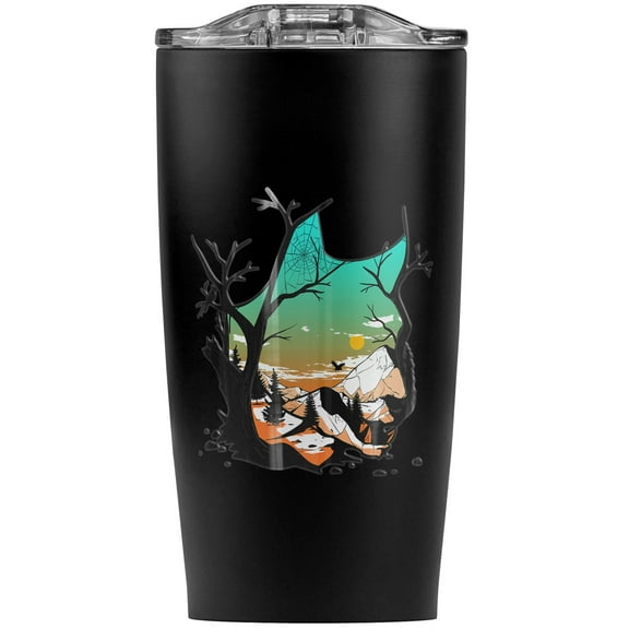 Wolf Mountain Optical Illusion Stainless Steel 20 oz Travel Tumbler, Vacuum Insulated & Double Wall with Leakproof Sliding Lid | Great for Coffee/Hot Drinks and Cold Beverages