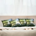 thumbnail image 3 of Ambesonne Nature Throw Pillow Cover 4 Pack, Fishing Pier by River, 20", Green Blue White, 3 of 6