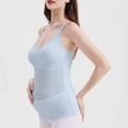 thumbnail image 2 of Ltctricy Maternity Tank Tops for Women Built in Bra V Neck Textured Soft Comfy Slim Sleeveless Undershirts Pregnancy Camisole Tops(Blue,XX-Large), 2 of 7
