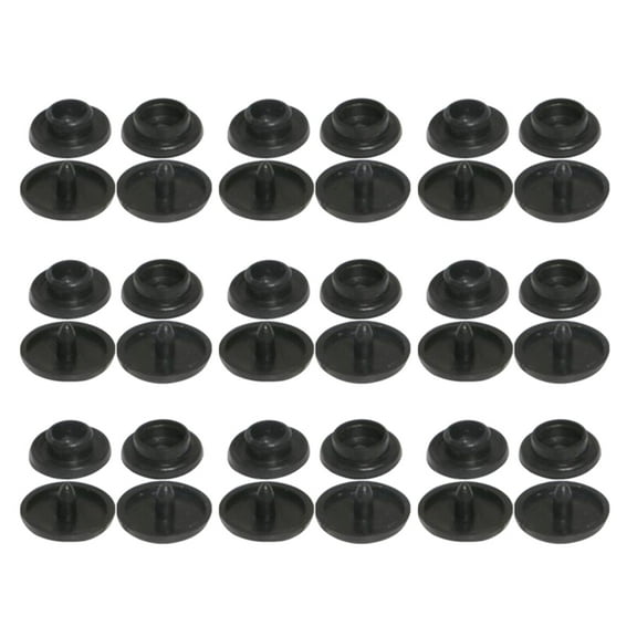 100 Sets Resin Snap Buttons Hardware Pins Ready-made Shiny Black and Sew Kit Infant