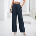 thumbnail image 5 of Endives Women's Dress Pant Wide Leg Suit Trousers Comfortable Elegant Pants Trousers Business Outfit With Pockets S-4XL, 5 of 7