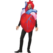 Rasta Imposta Heart Halloween Costume, Unisex Adult, Red, One Size