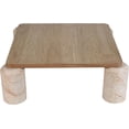 thumbnail image 5 of Meridian Furniture Ferrara Beige Genuine Marble and Solid Oak Wood Coffee Table, 5 of 9