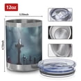 thumbnail image 3 of 12oz Tumblers Halloween Graveyard Scene Pattern Vacuum Insulated Stainless Steel Travel Tumbler Cups Mug with Lid and Straw for Beer,Coffee,Beverages with Cleaning Brush for Cold & Hot Drinks, 3 of 5