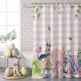 thumbnail image 3 of Shower Curtain, Easter Rabbit Eggs Wildflowers Waterproof Shower Curtain Set with Hooks for Bathroom Showers,Stalls and Bathtubs,54x78In Pink White Plaid, 3 of 9